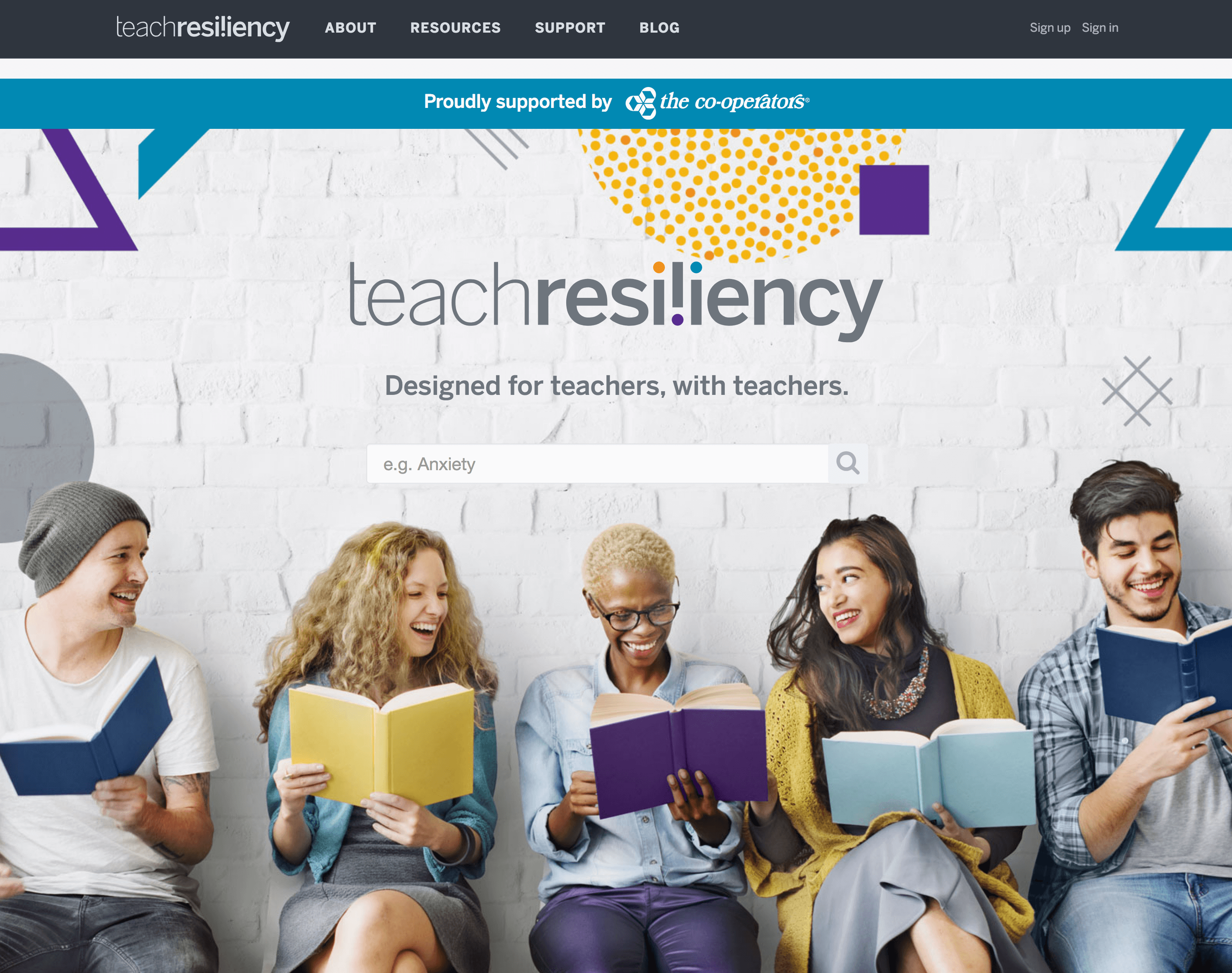 Teach Resiliency homepage